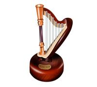 Rotating Music Box Mini Guitar/Violin/Pipa/Harp/Yueqin Model Living Room Ornaments(A)