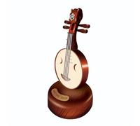 Rotating Music Box Mini Guitar/Violin/Pipa/Harp/Yueqin Model Living Room Ornaments(B)