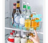 Rotating Organizer Rack Lazy Susan Turntable for Kitchen and For Refrigerator Storage of Condiments and Spices with Clear Visibility (White)