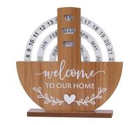 Rotating Perpetual Calendar - Desktop Launch Calendar for Bookcase or Table | Reusable Date Display for Study Room, Minimalist Manual Calendars for Students,