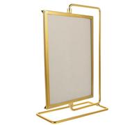 Rotating Picture Frame Iron Golden Tabletop Home Decor Display | Antique Picture Frames, Vintage Frame Style, Easy to Wipe Finish, Shop and Home Use, Square Metal Accent