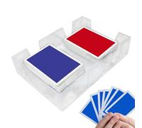 Rotating Playing Card Holder - Organises Draw Piles, Clear 2 Deck Tray Design, 360 Degree Swivel Base + Bevelled Edges, Durable Hard Acrylic - for Canasta Bridge & Family Poker Night