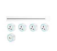 Rotating Plug Power Strip with 8000W Max, 80cm Cable, Surface & Recessed Mount Socket, Rail Slide Track Outlets with 3-Hole Sockets, 1 USB & 1 Type-C Port(White,60CM)