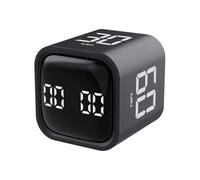 Rotating Pomodoro Timer 5, 25, 10 50 Minutes Preset, Desk Productivity Timer Flip Timer, Cube Timer for ADHD, Vibration/High/Low Volume, for Work, Study, Back to School, Kitchen