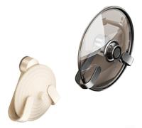 Rotating Pot Lid Holder Wall Mounted with Suction Cup Support for Kitchen Use, Designed to Save Space and Hold For Pan Covers and Cutting Boards Steadily (E)