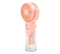 Rotating Rechargeable Mini Desktop Handheld Water Mist Spray Fan, Portable Misting Fan, For Kid Student, With 4 Color Options(Pink)