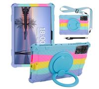 Rotating Retro Universal 11 Inch Tablet Case Compatible with DOOGEE T30 PRO /T30S/T30E/T30SE, Blackview Tab 90a WIFI/Tab9 WIFI, TECLAST P50/T50HD, OUKITEL OT8/OT11, UMIDIGI A15 (Colorful Light Blue)