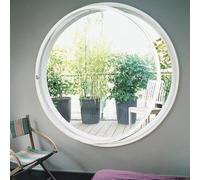 Rotating Round Tempered s Window with Handle, Ideal for Bathroom, Living Room, Kitchen - Slish Home Decor, White, 3.30cm/11.8 Inches