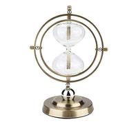Rotating Sand Timer Vintage Clock,Embossed White Sand Metal Glass Hourglass Timer 15 Minutes Timer For Vintage Home Decoration, Office Decoration, Kitchen Wedding Gifts