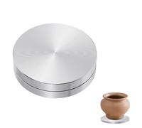 Rotating Sculpture Turntable with Silver Aluminum Base, Dual Bearing Spin Support for Clay Modeling, Ceramic Wheel Tools, Essential Pottery Tools for Studio and Pottery Wheel Projects