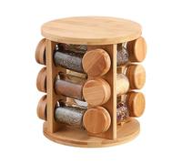 Rotating Seasoning Rack | Wooden Salt Container Storage Shelf | Salt Container Storage Shelf for Cabinet Pantry Counter Home Cooks Cooking Enthusiasts Busy Parents Beginners