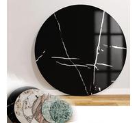 Rotating Serving Plate - Large Round Marble Effect, 12mm Thick, Ideal for Dining Table, Quiet Design