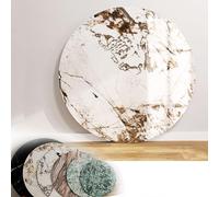 Rotating Serving Plate - Large Round Marble Effect, 12mm Thick, Ideal for Dining Table, Quiet Design