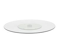 Rotating Serving Plate Transparent Tempered Glass Swivel Dish vidaXL