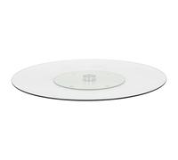vidaXL Rotating Serving Plate Transparent Tempered Glass Swivel Serving Dish