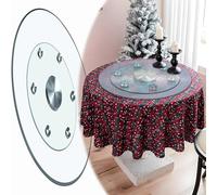 Rotating Serving Tray for Dining Table - Double Layer Round Centerpiece with Anti Tip Wheels for Enhanced Stability and Convenience