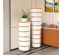 Rotating Shoe Rack, 360° Free Standing Metal Shoe Cabinet, Space Saving Shoe Shelf for Entryway, Shoe Tower, White Gold