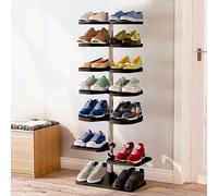 Rotating Shoe Rack Tower Adjustable Height Levels Space-Saving Design Durable PP & Stainless Steel Frame Easy Assembly Fits 45 Pairs 115cm/45.3in.