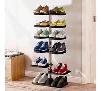 Rotating Shoe Rack Tower Adjustable Height Space-Saving Design Durable PP & Stainless Steel Frame Easy Assembly Fits 20 Pairs 91cm/35.8in