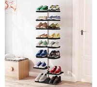 Rotating Shoe Rack Tower Adjustable Height Space-Saving Shoe Organizer Durable PP & Stainless Steel Frame Easy Assembly 125cm/49.2in - Perfect for Small Spaces