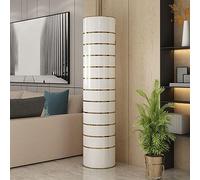 Rotating Shoe Rack Tower - Vertical Rotative Shoe Cabinet Cylindrical Swivel for Home Use - Space-Saving Angular Design White Gold Finish 85cm/33in