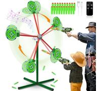 Rotating Shooting Games with 42 Inch Auto-reset Targets Toys for Kids | Shooting Target with 20 Foam Darts 2 Toy Guns for Nerf Outdoor Garden Toys for Boys Age 3-12 Years Xmas Birthday Kids Gifts