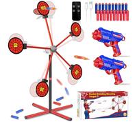 Rotating Shooting Games with 42 Inch Auto-reset Targets Toys for Kids | Shooting Target with 20 Foam Darts 2 Toy Guns for Nerf Outdoor Garden Toys for Boys Age 3-12 Years Xmas Birthday Kids Gifts