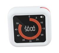 Rotating Silent Visual Analog Timer for Kitchen and Indoor Reading Rooms with Countdown Function in Black and White Colors(NEW White)