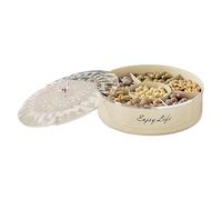Rotating Snack Holder, 7-Way Rotating Storage Box, Storage Container with Lid and Carry Handle for Fruit, Food Storage, Party, Picnic, Wedding, Reception, Kitchens