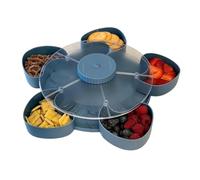 Rotating Snack Tray System - Split Serving Container, Non-Slip Base | Covered Appetizer with Multiple Sections for Presenting Food, Dining Table, Kitchen, Re