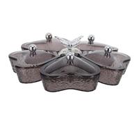 Rotating Snack Tray with 5 Removable Compartments Heart Shaped | Build, Lid and Handle Included, Airtight Divided Design, Easy Cleaning for Party Tables