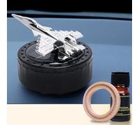 Rotating Solar Powered Car Diffuser with Fighter Model Design, Natural Scent Tablet Fragrance Dispenser for Vehicle and Indoor Use (profound)