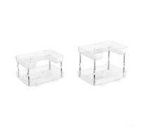 Rotating Spice Rack For Kitchen Corner, Expandable Under Sink Organizer Shelf, Punch-Free Telescopic Storage, Plastic, Transparent, Multi-Layer Design F(Single layer)