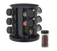 Rotating spice rack Stainless Steel Carousel Compact 12 Jars Spice Organiser