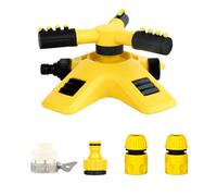 Rotating Sprinkler, Water Sprinkler for Garden, Grass Sprinkler, 3 Sprayer Heads with Auto Rotation Technology, Professional Linkable Sprinkler Systems for Farms and Gardens