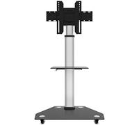 Rotating Stainless Steel Tv Stand Slim Floor Mount For 1227 Inch Tvs Black Floating Tv Consotilt Adjustablesupports Up To 44 Lbs Modern Design.