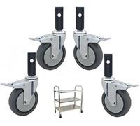 Rotating Stem Casters with Locking Wheels Universal Replacement Wheels for Kitchen Carts Non Slip 69mm Service Cart Casters Set of 4 with Brake