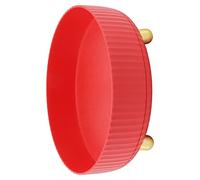 Rotating Storage Rack, 360°Rotating Makeup Organizer Plastic Turntable Organizer Round Organization Revolving Condiment Holder for Fridge Cupboard (Red)