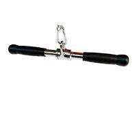 Rotating Straight Bar Multi-Exerciser Cable Attachment with Rubber Handle Rotating Bar Cable Attachment (17 Inch)