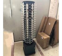 Rotating Sunglasses Display Stand, Wooden Glasses Holder Organizer with Metal Frame, for Home or Shop Eyeglasses Storage and Display