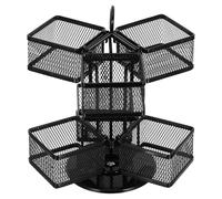 Rotating Tea Bag Holder 6 Compartment Iron Black Organizer