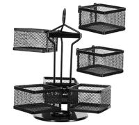 Rotating Tea Bag Organizer with 6 Compartments Iron Black