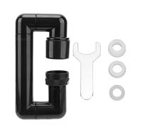 Rotating Telescopic Faucet, Mechanical Swivel Arm Design for Kitchen and Bathroom Sink, Black Finish with Chrome Plated Copper Construction, Water Saving and Easy to Install.