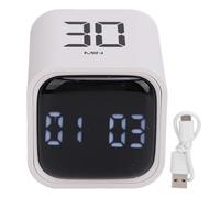 Rotating Timer, Digital Kitchen Timers with Adjustable Volume and Vibration Modes, Pause and Reset Functions, 5min 10min 30min 60min Timing Type C Cube Timer for Cooking (White)