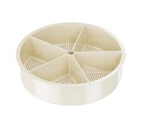 Rotating Tray for Snacks, Organizer Tray with 5 Compartments Drainage and Storage for Fruits - Divided Serving Dish - for Animation Christmas, Picnics, Camping, Thanksgiving, Travel