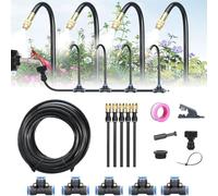 Rotating Tripod Sprinkler, Garden 360 Degree Telescopic, Pulsating Lawn Large Area, Water For Agricultural Irrigation(16.4Ft Set (16.4Ft hose+5 Nozzles))