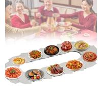 Rotating Turntable Food Serving Train, Large Desktop Expandable Lazy Susan Cupboard Organiser For Table Centre,Party,Kitchen(1.4M)