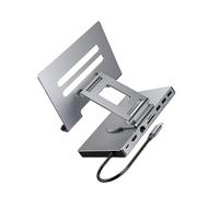 Rotating Type C Docking Station With Foldable Stand PD100W Charging Gigabit Ethernet 3.5mm For Laptops Tablets Portable USB C Dock With Cooling