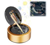 Rotating Umbrella Solar Car Aromatherapy Artwork, 2024 New Solar Small Gold Umbrella Perfume Ornaments Solar Essential Oil Diffuser Car Aromatherapy Accessories for Car Office Home (Lemon Scent)