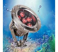Rotating Underwater Light - LED Underwater Pond Lights, 24V IP68 Waterproof Garden Spotlight, Stainless Steel Adjustable Angle Swimming Pool Headlight/LED Fountain Light(Yellow,15w)